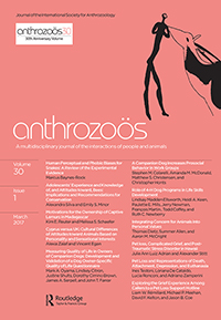 Cover image for Anthrozoös, Volume 30, Issue 1, 2017