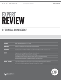 Cover image for Expert Review of Clinical Immunology, Volume 12, Issue 5, 2016