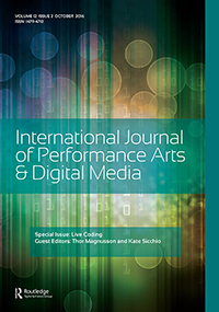 Cover image for International Journal of Performance Arts and Digital Media, Volume 12, Issue 2, 2016