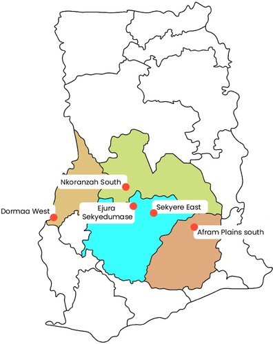 Figure 1. Map of Ghana showing study area.