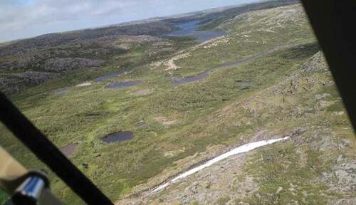 Figure 2. Natural color aerial photograph of the landscape of the Sheldrake watershed, typical of the Tursujuq National Park (Nunavik, Canada)