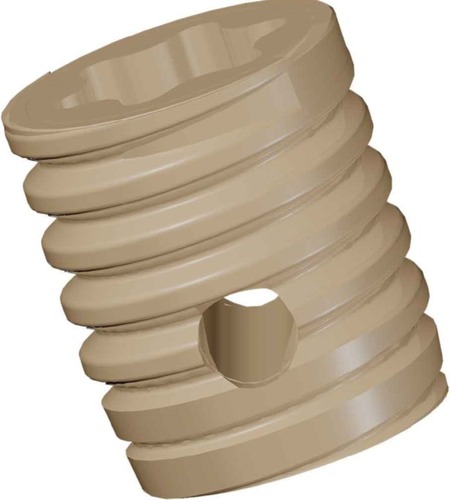 Figure 1 A 3D rendered image of the PEEK implant.Abbreviations: 3D, three-dimensional; PEEK, polyether ether ketone.