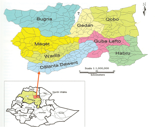 Figure 2. Map of North Wollo Zone where Tikur sheep are dominantly found.