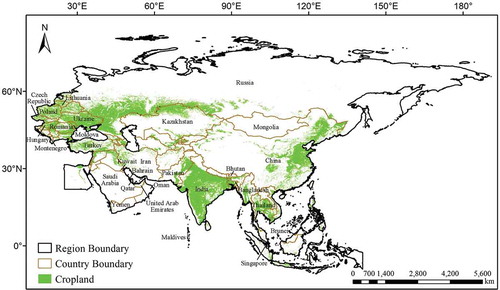 Figure 4. Map of corrected cropland products in the B&R region