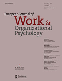 Cover image for European Journal of Work and Organizational Psychology, Volume 28, Issue 6, 2019