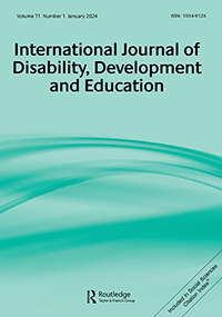 Cover image for International Journal of Disability, Development and Education, Volume 71, Issue 1, 2024