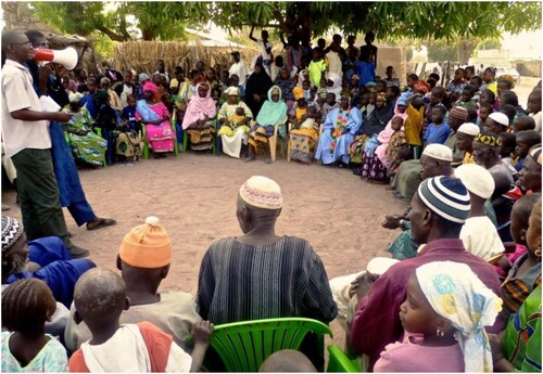 Figure 2. Inter-generational forum: plenary session, Médina Diambére, Senegal. Photo credit: Judi Aubel.