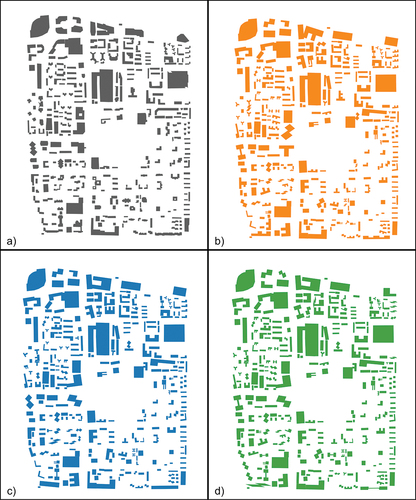 Figure 15. Results of the case study utilizing deep learning models for shape coding and template matching. a) Original data, b) classification with CNN+f, c) classification with RNN+f, d) classification with GCNN+f. Landmarks were not generalized.