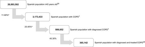 Figure 1 Spanish population ≥ 40 years with diagnosed and treated COPD.