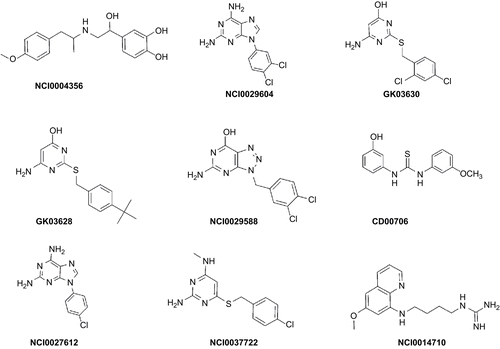 Figure 4.  Chemical structures of the identified hits.