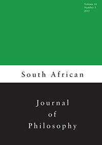 Cover image for South African Journal of Philosophy, Volume 34, Issue 3, 2015