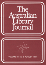 Cover image for The Australian Library Journal, Volume 33, Issue 3, 1984