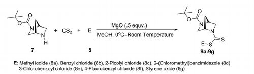Scheme 3. One-pot synthesis of (1S,4S)-N-Boc-2,5-diazabicyclo[2.2.1]heptane-dithiocarbamates.