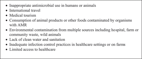 Figure 1. Contributors to the global spread of antimicrobial resistance (AMR)
