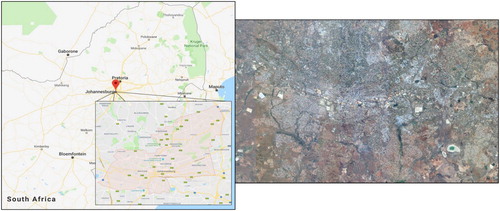 Figure 1. Location map and satellite image of Johannesburg, South Africa. (Source: Google Map. Note: Not drawn to scale, for representative purpose only.)