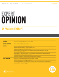 Cover image for Expert Opinion on Pharmacotherapy, Volume 17, Issue 2, 2016