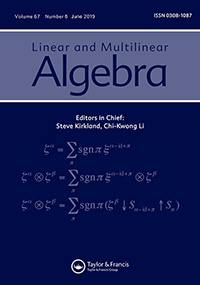 Cover image for Linear and Multilinear Algebra, Volume 67, Issue 6, 2019