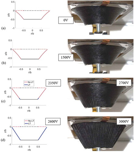 Figure 8. Comparison of deformed shape from theoretical prediction and experimental observation.