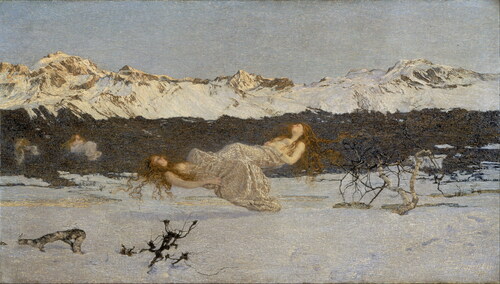 Figure 2 The Punishment of Luxury, Giovanni Segantini 1891, Oil on canvas, 99 cm (39 in) × 172.8 cm (68.0 in), Walker Art Gallery, Liverpool, United Kingdom. Copyright free source: https://commons.wikimedia.org/wiki/File:Giovanni_Segantini_-_The_Punishment_of_Lust_-_Google_Art_Project.jpg.