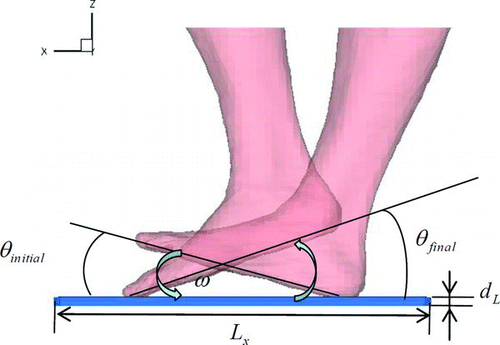 FIG. 7 Schematic of foot–floor configuration. (Color figure available online.)