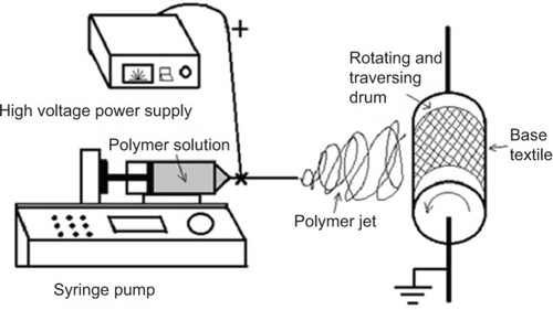 Figure 2 Schematic illustration of the basic setup of the electrospinning apparatus used in this study.