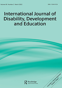 Cover image for International Journal of Disability, Development and Education, Volume 69, Issue 2, 2022