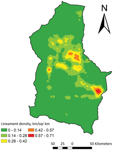 Figure 11. Lineament density.