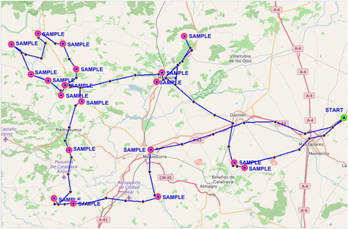 Figure 2. GPS tracing of route no. 8 of the third period.