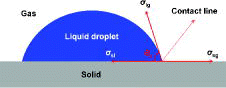 Figure 1. Force balance acting on contact line.