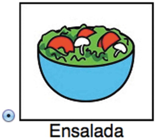 Figure 6. User interface component for an option presented in Service 1. [Translation to English: “Ensalada” means Salad.]