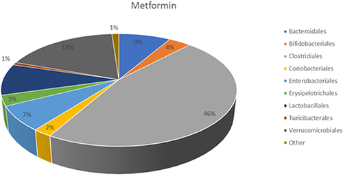 Figure 2 Percentages of the microbial population at the orders level of Metfromin group of T2DM patients.