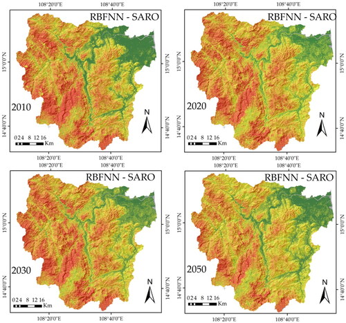 Figure 11. Landslide susceptibility mapping from 2010 to 2020 in study area.