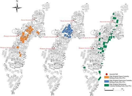 Figure 7. Spatial Distribution of High Centrality Building Nodes (Top 10%).