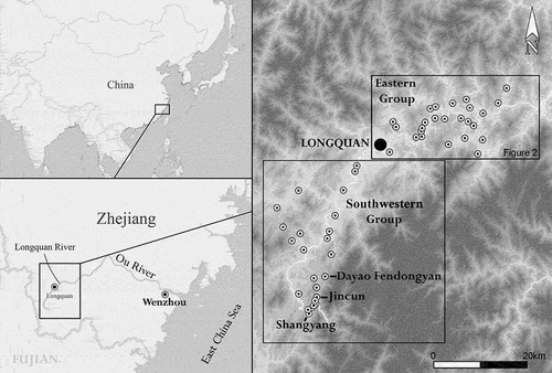 Figure 1. The geographical setting of the Longquan celadon industry in Zhejiang Province, China.