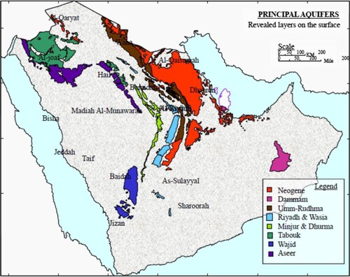 Figure 1. The approximate locations of the aquifers ([Citation6], with permission).