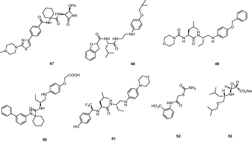 Figure 12. Molecular structures of Cat K inhibitors based on non-covalent interaction.