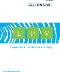 Cover image for Logopedics Phoniatrics Vocology, Volume 45, Issue 3, 2020