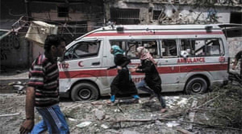 Figure 4. Destruction of ambulance in Gaza during the conflict.Citation65