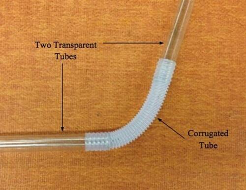 Figure 11 The flexible bending tube consists of two transparent tubes and one corrugated tube. The device is used to bend the insertion tube in different angles.