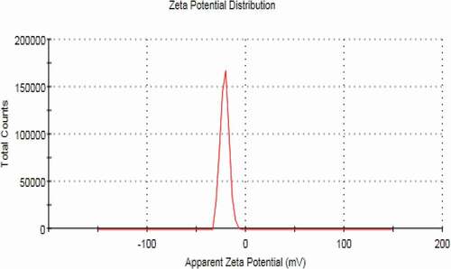 Figure 6. Zeta potential of blank nanoemulsion formulation