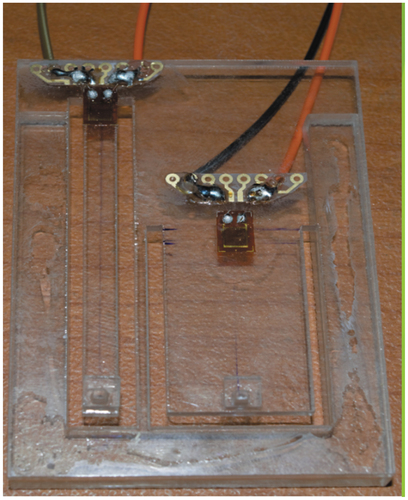 Figure 8. Fabricated two-tip tactile sensor.