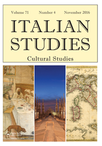 Cover image for Italian Studies, Volume 71, Issue 4, 2016