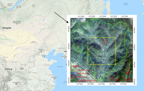 Figure 2. Coverage of airborne and UAV observations located in the Genhe Reserve Area.