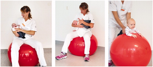 Figure 2. Examples of movements on the big ball used by physiotherapists in Sweden.