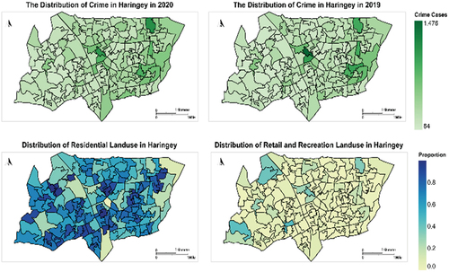 Figure 2. Haringey’s crime distribution and land use distribution.