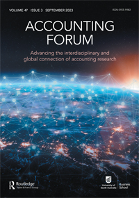 Cover image for Accounting Forum, Volume 47, Issue 3, 2023