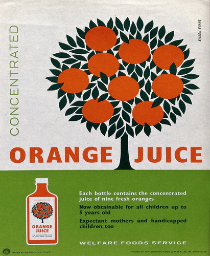 Figure 3 Poster from the UK's Ministry of Health offering free daily portions of orange juice 1939–1945 (catalogue reference: INF 13/194)Source: Wellcome Collection.