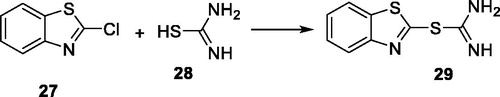 Scheme 10. Synthesis of 2-mercapto-4-phenylthiazole 29.