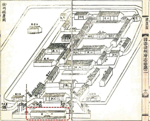 Figure 1. Image of the Xuhai Dao Shu screen wall in Xuzhou local chronicles in the 17th century.