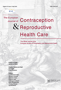 Cover image for The European Journal of Contraception & Reproductive Health Care, Volume 25, Issue 2, 2020